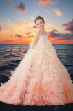 Aurora Pink Ombre Ball Gown – Brydealo Couture Pageant Dress