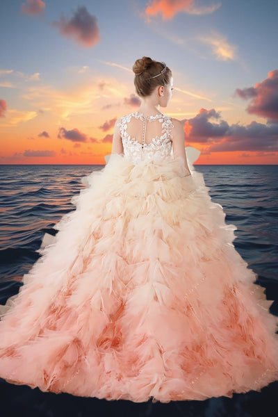 Aurora Pink Ombre Ball Gown – Brydealo Couture Pageant Dress