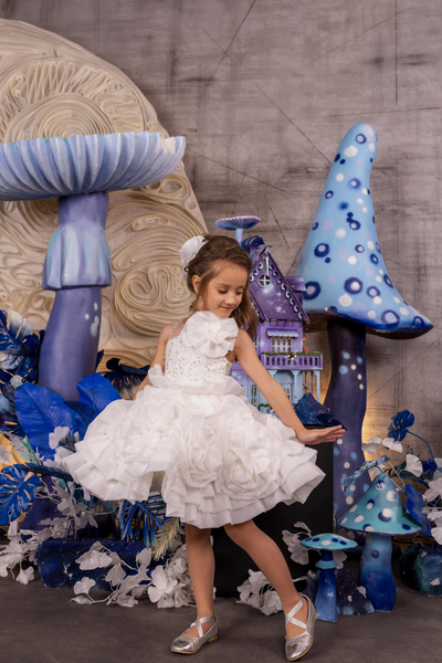 Fleur Radiance Dress - Custom White Flower Girl & Pageant Gown