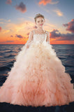 Aurora Pink Ombre Ball Gown – Brydealo Couture Pageant Dress
