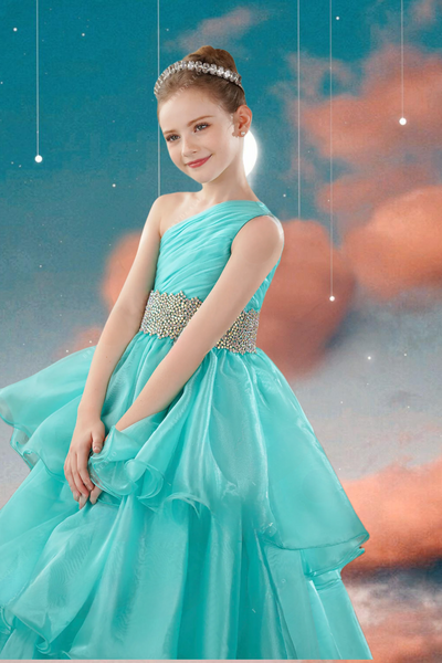 Turquoise Pageant Dress – Brydealo Couture Gown