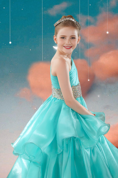 Turquoise Pageant Dress – Brydealo Couture Gown