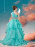 Turquoise Pageant Dress – Brydealo Couture Gown