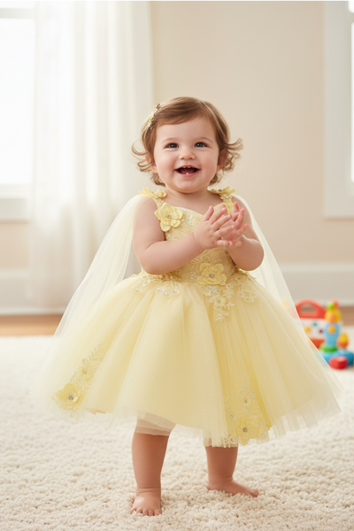 Rosalee Baby Girls 3D Floral Party Pageant Dress | Blush Kids