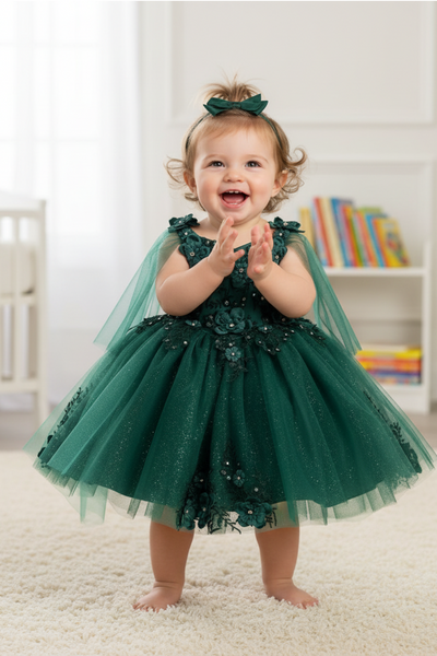 Rosalee Baby Girls 3D Floral Party Pageant Dress | Blush Kids