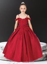 Camellia Ruby Bloom Gown – Burgundy Dress for Flower Girls & Parties