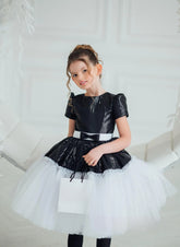Tinsley Black Sequin & White Tulle Party Dress – Pageant & Birthday