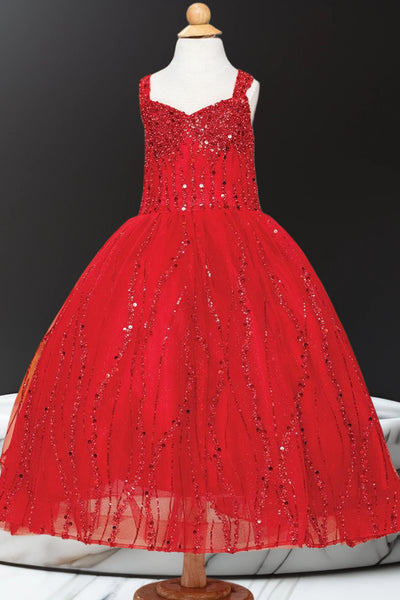 Maribelle Sparkle Ball Gown – Gold, Red & Rose Gold Party Dress