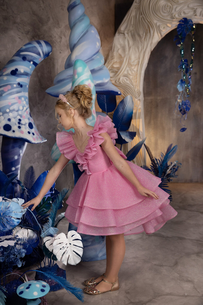 Seraphina Blossom Gown | Couture Pink Hi-Lo Girls Dress