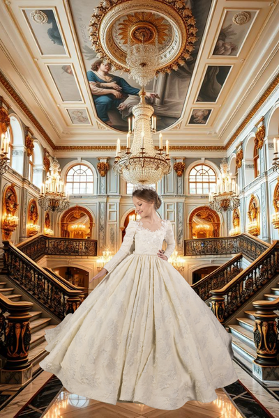 Anastelle Ivory Brocade Gown | Fashion Couture
