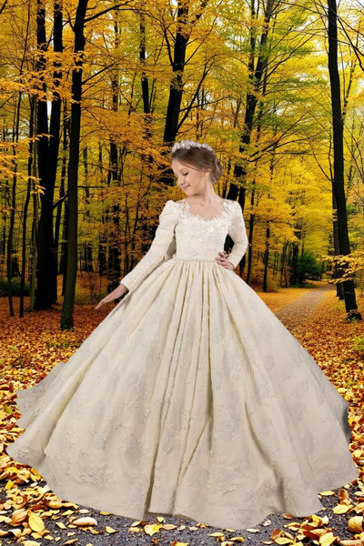 Anastelle Ivory Brocade Gown | Fashion Couture