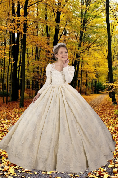 Anastelle Ivory Brocade Gown | Fashion Couture