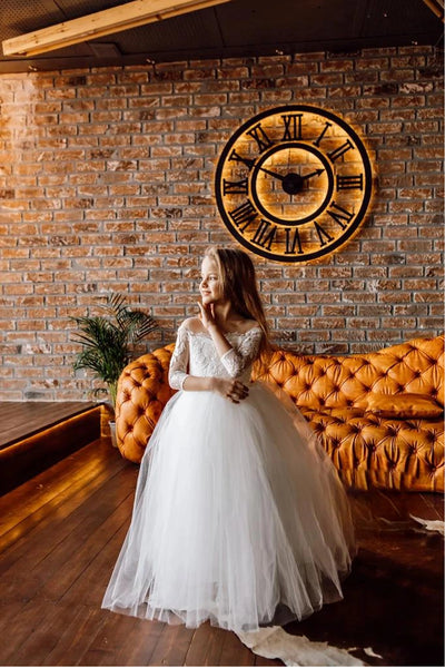 The Aiyana Lace Tulle Girls Communion Dress