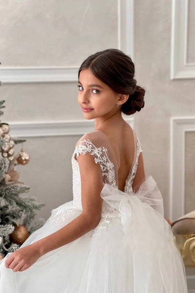 Cameron Wedding Tulle and Lace Flower Girl Dress