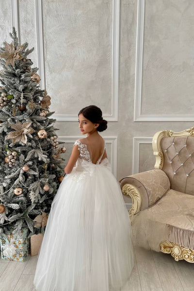 Cameron Wedding Tulle and Lace Flower Girl Dress