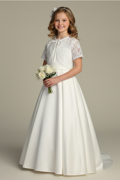 Girls White Lace Bolero | Communion & Flower Girl Jacket