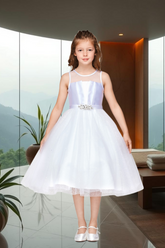 Girls Communion & Flower Girl Dress with Bow