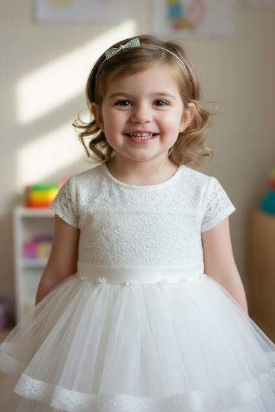 Silver Rhinestone Bow Headband for Girls