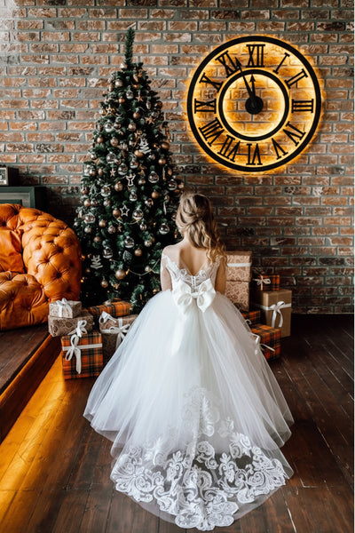 The Aiyana Lace Tulle Girls Communion Dress