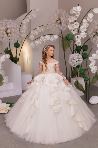 Elysiane Grace Girls Fashion Couture Pageant Gown