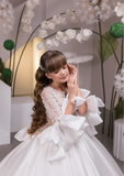 Ivory Girls Couture Pageant Communion Gown | Flower Girl Ball Dress