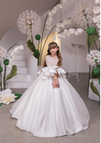 Ivory Girls Couture Pageant Communion Gown | Flower Girl Ball Dress