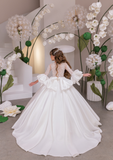 Ivory Girls Couture Pageant Communion Gown | Flower Girl Ball Dress