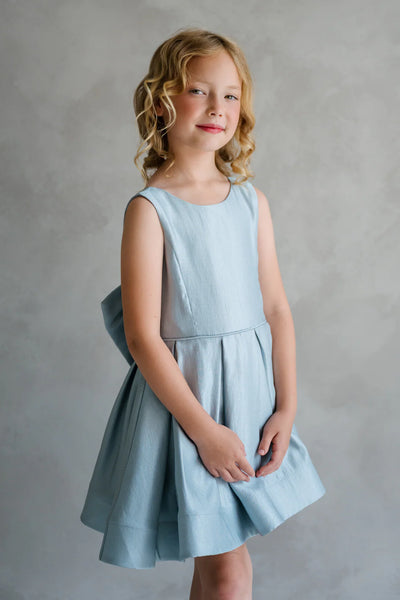 Isadora Blue Shimmer Dress | Teter Warm Couture Girls