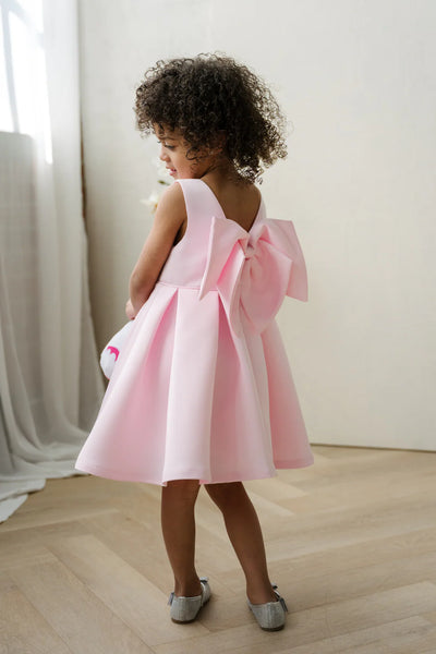 Rosamie Teter Warm Girls Bright Pink Bow Party Dress