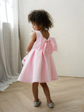 Rosamie Teter Warm Girls Bright Pink Bow Party Dress