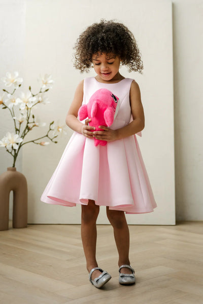 Rosamie Teter Warm Girls Bright Pink Bow Party Dress