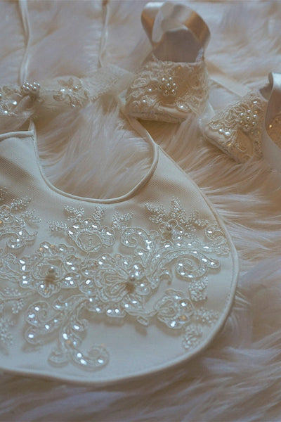 Couture Baby Baptismal Gown In Luxurious Alencon Lace