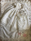 Couture Baby Baptismal Gown In Luxurious Alencon Lace