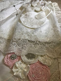 Couture Baby Baptismal Gown In Luxurious Alencon Lace