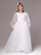 Celestine Dream Couture Gown – White Communion, Flower Girl & Special Occasion Dress