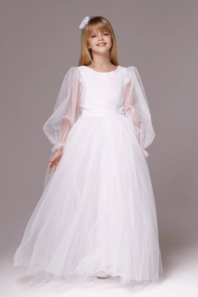 Celestine Dream Couture Gown – White Communion, Flower Girl & Special Occasion Dress