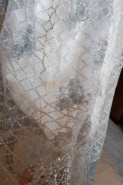 Breathtaking Satin Lace Beaded Couture Baby Baptismal Gown