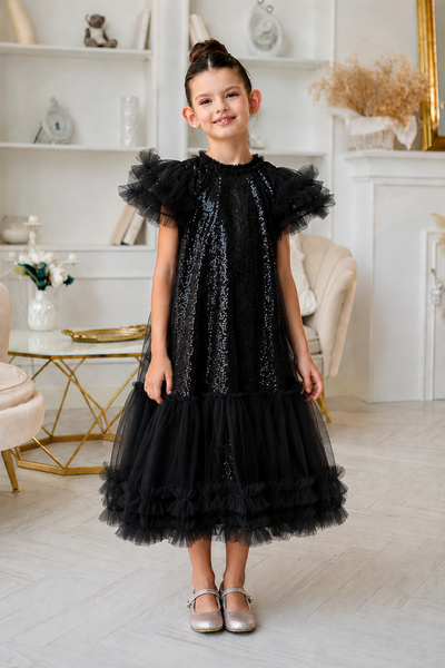 Isolde Blush Sequin Gown | Couture Girls Party Dress