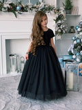 Chandra Flower Girl Velvet Tulle Dress - Wedding Party Pageant | Blush Kids
