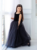 Malia Girls Velvet and Tulle Flower Girl Pageant Gown - Elegant Formal Dress