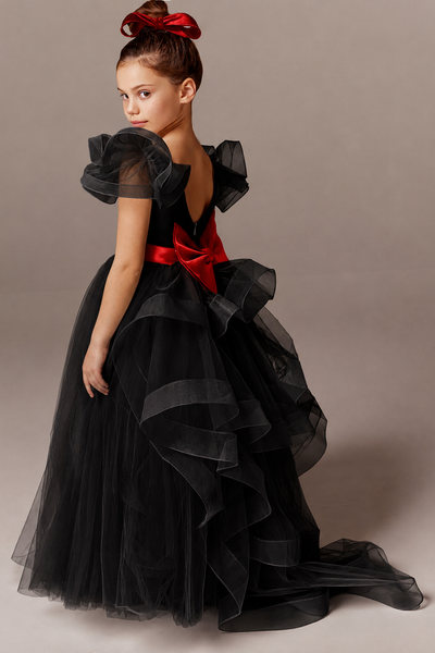 Viviene Girls Ruffled Pageant Dress | Blush Kids