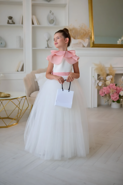 Aurelia Mint Bow Couture Dress | Girls Tulle Gown