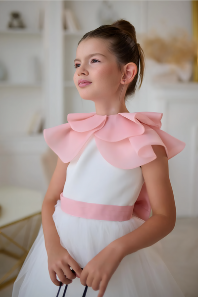 Aurelia Mint Bow Couture Dress | Girls Tulle Gown