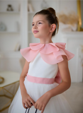 Aurelia Mint Bow Couture Dress | Girls Tulle Gown