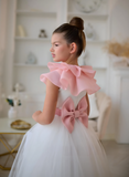 Aurelia Mint Bow Couture Dress | Girls Tulle Gown