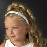 Rhinestone Flower Girl Headband with Swarovski Crystal