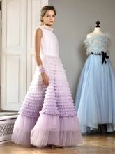 Justine Girls Couture Ruffled Tulle Gown - Special Occasion Dress