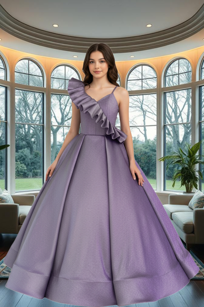 Luxury Lilac Flower Girl Pageant Gown | Couture Ballgown