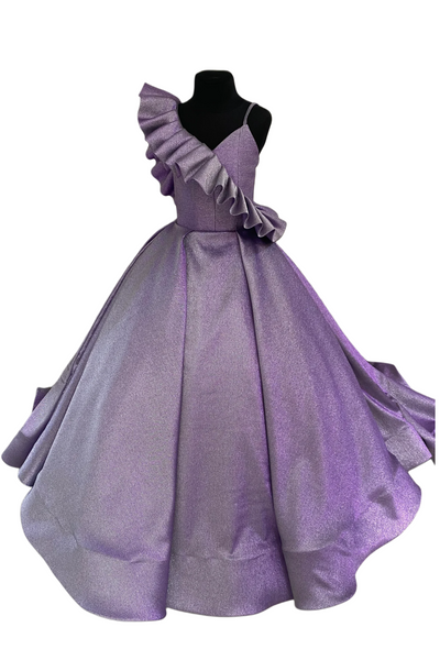 Luxury Lilac Flower Girl Pageant Gown | Couture Ballgown