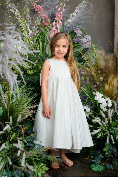 Teter Warm Couture Flower Girl Satin Tea Length Dress
